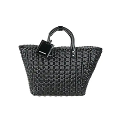 BALENCIAGA 巴黎世家黑色编织手提包