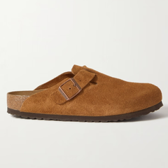 BIRKENSTOCK 勃肯 Boston 棕色绒面平底鞋