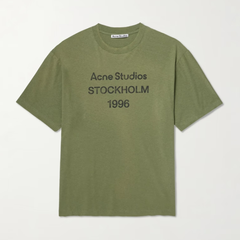 ACNE STUDIOS 1996 字母徽标绿色T恤